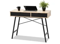 Biurka - Skandynawskie Biurko Do Home Office 100Cm Falun Sonoma-Czarne - miniaturka - grafika 1