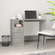 Biurka - vidaXL Biurko z szufladami, szarość betonu, 102x50x76 cm - miniaturka - grafika 1