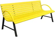Ławki ogrodowe - Elior Żółta ławka ogrodowa 120 cm - Alexis - miniaturka - grafika 1