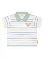 Kaftaniki dla niemowląt - Steiff Koszulka polo w kolorze zielono-kremowym - miniaturka - grafika 1