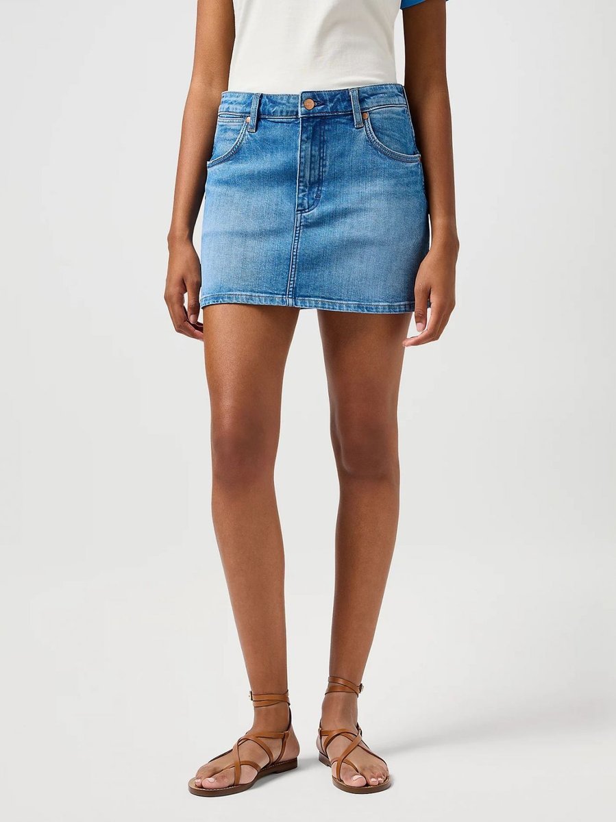 gonne donna wrangler 112362711 mini denim medium blue