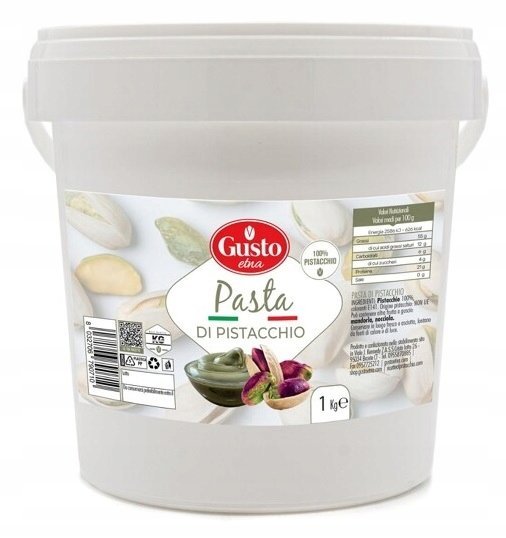 Pasta pistacjowa 100% 1kg Gusto etna włoska z sycylii do ciasta nadzienia