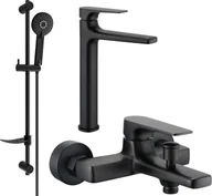 Zestawy baterii łazienkowych - Mexen Lynx DF40 zestaw wannowy, czarny - 745913DF40-70 - miniaturka - grafika 1