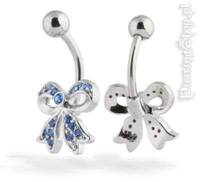 kolczyk do pępka WSTĄŻKA NIEB-dł. pręta 10mm