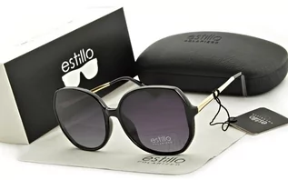 Okulary przeciwsłoneczne - ESTILLO Damskie okulary przeciwsłoneczne polaryzacyjne czarne EST-11-1 Estillo EST-11-1 - grafika 1