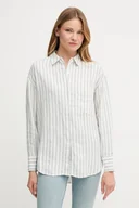 Koszule damskie - Tommy Hilfiger koszula lniana damska kolor biały relaxed z kołnierzykiem klasycznym WW0WW46509 - miniaturka - grafika 1