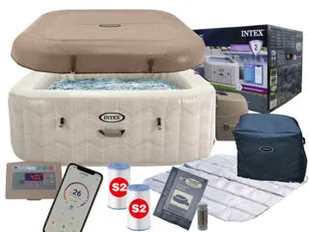 INTEX 28472 SPA 6 osób 196x196x71cm Wi-Fi Hydromasaż Generator chloru - Baseny ogrodowe - miniaturka - grafika 1