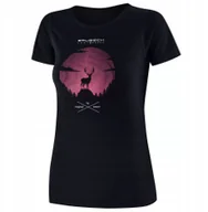 Koszulki i topy damskie - SS1272W Koszulka damska z krótkim rękawem OUTDOOR WOOL PRO czarny S - JELEŃ 2 - miniaturka - grafika 1