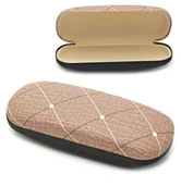 Akcesoria do okularów - Twarde etui na okulary brązowe w romby ET-110B - miniaturka - grafika 1