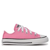 Buty dla dziewczynek - Trampki Converse Yths Chuck Taylor All Star 3J238 Różowy - miniaturka - grafika 1
