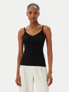 Fracomina Top FR25ST4006K410J9 Czarny Slim Fit - Koszulki i topy damskie - miniaturka - grafika 1