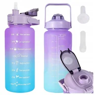 Shakery i bidony sportowe - BIDON NA WODĘ ZE SŁOMKĄ Z UCHWYTEM MIARKĄ BUTELKA MOTYWACYJNA 2000ml 2l - miniaturka - grafika 1