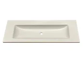 Umywalki - Umywalka wpuszczana w blat, prostokątna, biała, 131 x 50 cm - miniaturka - grafika 1