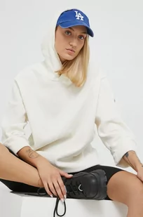 Fila bluza damska kolor beżowy z kapturem gładka - Bluzy damskie - miniaturka - grafika 1