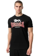 Koszulki męskie - Lonsdale Cromane T-shirt męski, czarny/czerwony/szary, XXL, 117443 - miniaturka - grafika 1