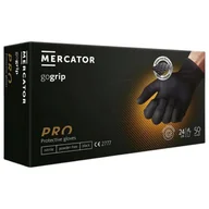 Rękawiczki jednorazowe - Mercator Gogrip Black rękawice nitrylowe bezpudrowe rozmiar L 50 sztuk - miniaturka - grafika 1