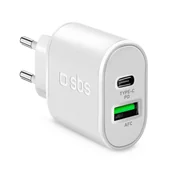 Ładowarki do telefonów - SBS USB-C USB 20W biały TETRPD20W - miniaturka - grafika 1