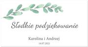 Wesele i ślub - Naklejki personalizowane na pudełka na ciasto z eukaliptusem - 30 szt. - miniaturka - grafika 1