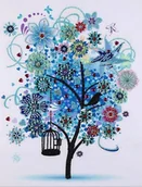 Dekoratorstwo - Haft Diamentowy Zimowe Drzewo 45x55 cm - miniaturka - grafika 1