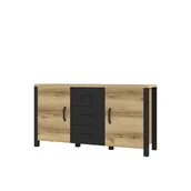 Komody - Komoda 24NWJC26 TYP-26 Olin Helvetia Wieruszów Dąb Grand Naturalny, Czarny - miniaturka - grafika 1