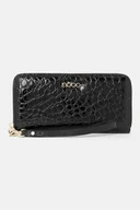 Portfele - Duży lakierowany portfel Nobo z wyciskiem czarny - miniaturka - grafika 1