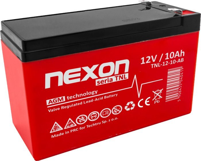 Akumulator żelowy Nexon AGM 12V 10Ah Long Life 12l - głębokiego rozładowania i pracy cyklicznej TNL-12-10-AB