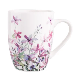 KUBEK PORCELANOWY 300ML FLORAL KWIATY RÓŻOWE - Kubki - miniaturka - grafika 1