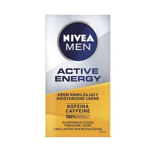 Nivea MEN ACTIVE ENERGY KREM NAWILŻAJĄCY Z KOFEINĄ DLA MĘŻCZYZN 50ML - Kosmetyki do pielęgnacji twarzy męskie - miniaturka - grafika 1