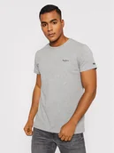 Koszulki męskie - Pepe Jeans T-Shirt Original Basic 3 N PM508212 Szary Slim Fit - miniaturka - grafika 1