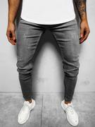 Spodnie męskie - Spodnie jeansowe męskie szare OZONEE E/1234SP - Ozonee - miniaturka - grafika 1