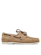 Półbuty męskie - Tommy Hilfiger Półbuty Th Boat Shoe Core Suede FM0FM05387 Beżowy - miniaturka - grafika 1