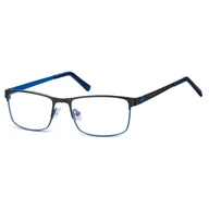 Okulary korekcyjne, oprawki, szkła - Męskie oprawki korekcyjne zerówki okulary prostokątne M3A czarny/granatowy - miniaturka - grafika 1