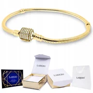 Bransoletki - BRANSOLETKA ZŁOTA 925 Modułowa z Cyrkoniami na Charmsy 19cm POZŁACANA 585 - miniaturka - grafika 1