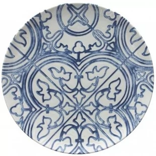 Talerz TOGNANA Maiolica Grigio 31 cm Biało-niebieski - Talerze - miniaturka - grafika 3