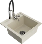 Zlewozmywaki z baterią - Mexen Vito zlewozmywak granitowy 1-komorowy z baterią kuchenną Aster, beżowy - 6503-69-73450-07-B - miniaturka - grafika 1