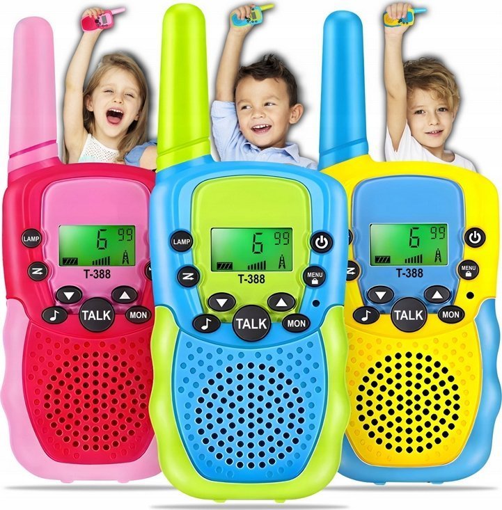 OWL-TECH ZESTAW 3x WALKIE TALKIE DLA DZIECI KRÓTKOFALÓWKI DUŻY ZASIĘG ŁOKI TOKI 3SZT