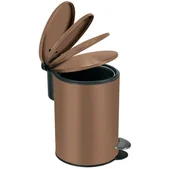 Kosze na śmieci - Kleine Wolke Silence Kosz łazienkowy brązowy wkłąd/cieche zamykanie 3 litry - miniaturka - grafika 1