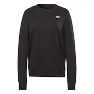 Bluzy damskie - Reebok Damska bluza z małym logo French Terry Crew, czarna, 2XL, Czarny, XXL - miniaturka - grafika 1