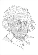 Plakaty - Plakat, Geometryczny Albert Einstein, 40x50 cm - miniaturka - grafika 1