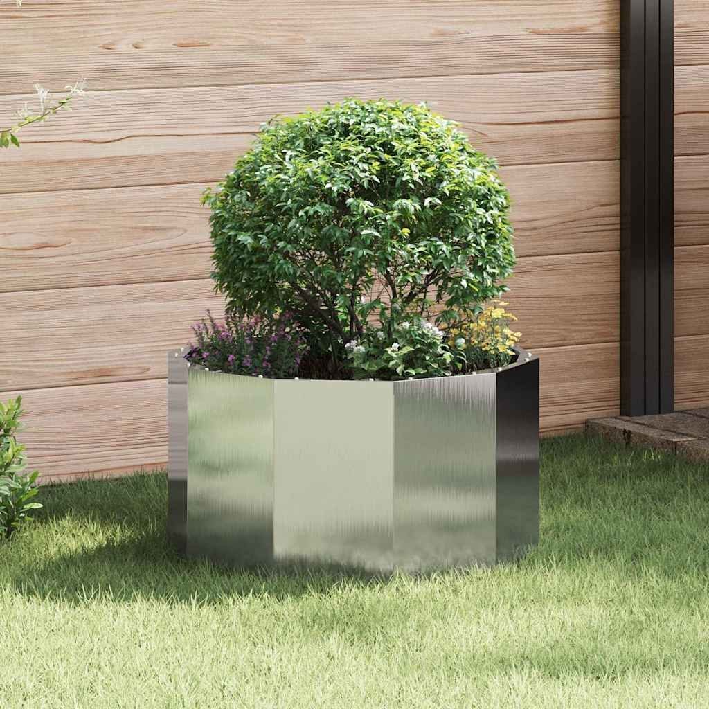 vidaXL Donica Srebrny 60 x 60 x 35 cm Stal nierdzewna