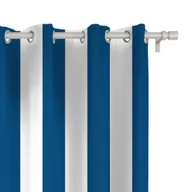 Zasłony - Zasłona SUMMER wzór SM21 | pasy granatowe 150 x 280 cm tkanina zaciemniająca - miniaturka - grafika 1