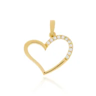 Wisiorki - Złota zawieszka serduszko z cyrkoniami pr. 333 - miniaturka - grafika 1