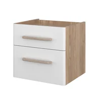 Szafki łazienkowe - Szafka łazienkowa pod umywalkę Krofam Comfy 55 cm dąb castello/biały połysk D147-0013 - miniaturka - grafika 1