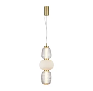 Złoty żyrandol w stylu glamour - 5X K387 Ovos - Lampy sufitowe - miniaturka - grafika 1