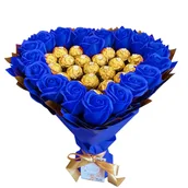 Zestawy upominkowe - PREZENT NA 18 20 URODZINY DLA CORKI BUKIET MYDLANY ZE SŁODYCZY SLUB WESELE - miniaturka - grafika 1