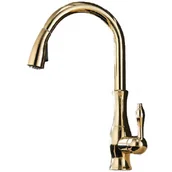 Baterie kuchenne - Bateria kuchenna retro ATALANTE srebrny chrom wyciągana wylewka - złoty - miniaturka - grafika 1