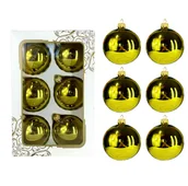 Bombki - CIEMNO-ZIELONE SZKLANE BOMBKI CHOINKOWE ZESTAW POLSKICH BANIEK NA CHOINKĘ 6 szt 8 cm OZDOBY NA CHOINKĘ - miniaturka - grafika 1