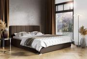 Łóżka - Łóżko tapicerowane pikowane Ledo 140x200 Brązowe - miniaturka - grafika 1