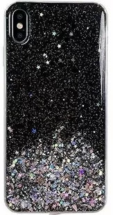 Wozinsky Star Glitter błyszczące etui pokrowiec z brokatem iPhone 12 6,1'' czarny - Czarny - Etui i futerały do telefonów - miniaturka - grafika 1