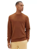 Swetry męskie - TOM TAILOR sweter męski, 30313 - Equestrian Brown Melange, L - miniaturka - grafika 1